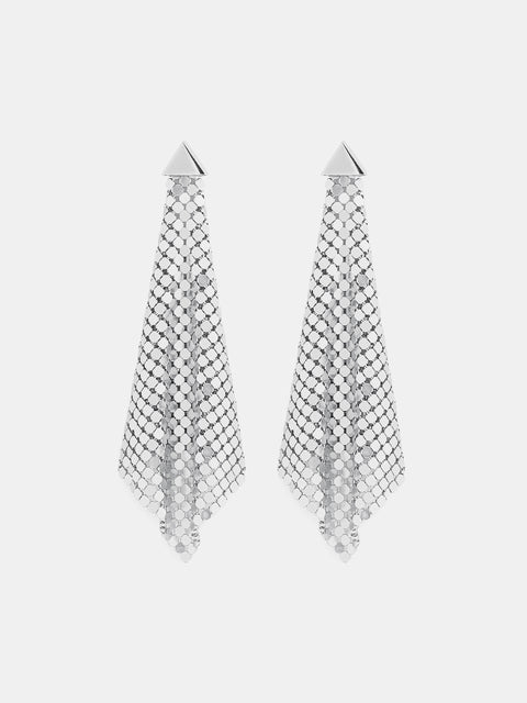Silver mesh earrings
