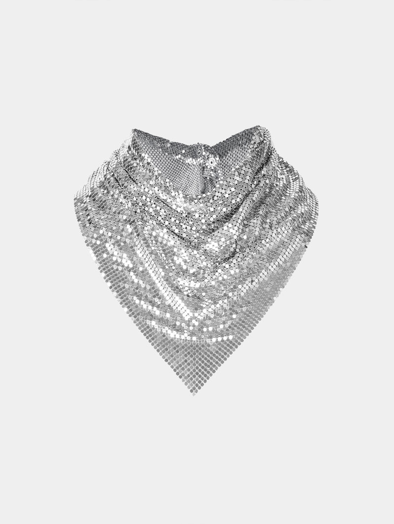 Pixel Chainmail Scarf in Silver