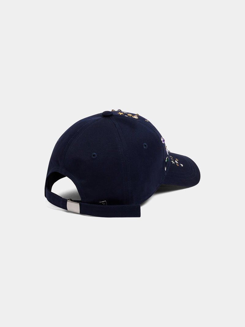 Crystals-embellished baseball cap