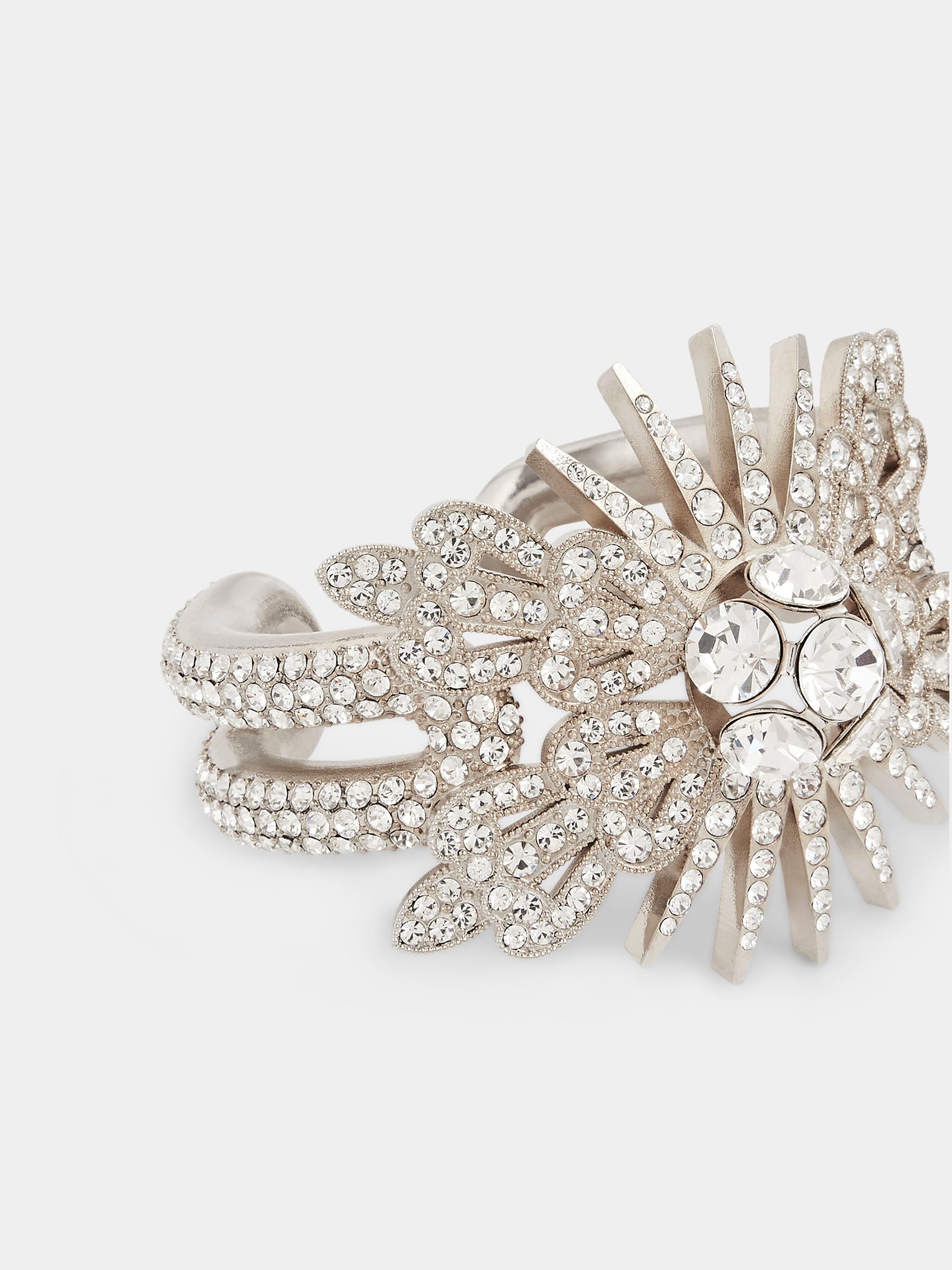 Crystal-embellished cuff bracelet with ornament
