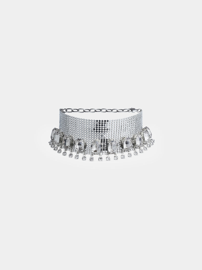 Mesh choker crowned with crystals