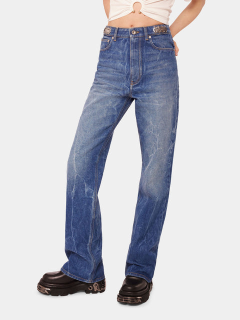 Signature jeans with 1969 metal discs
