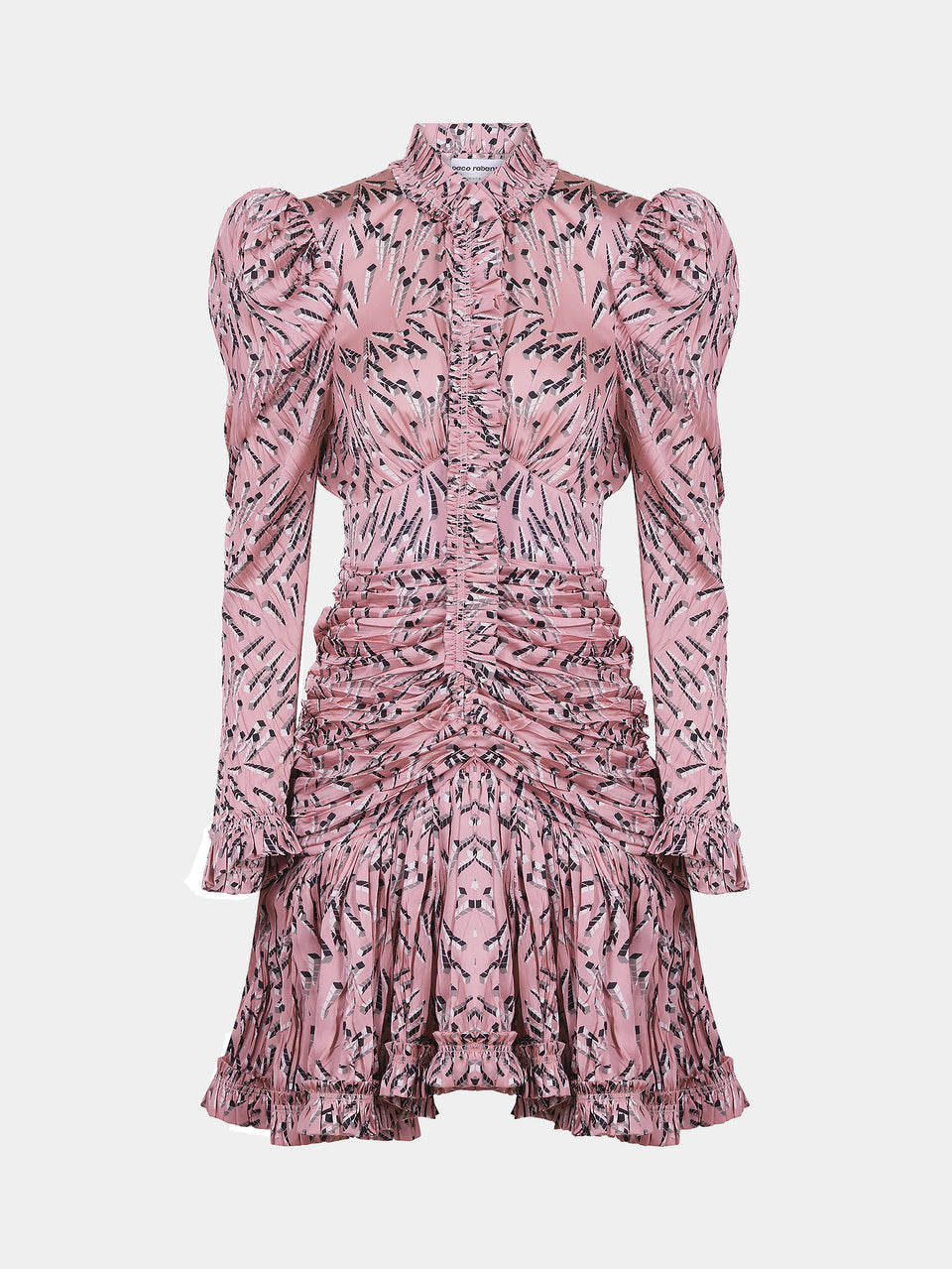 Pleated Pink Dress with Patterns