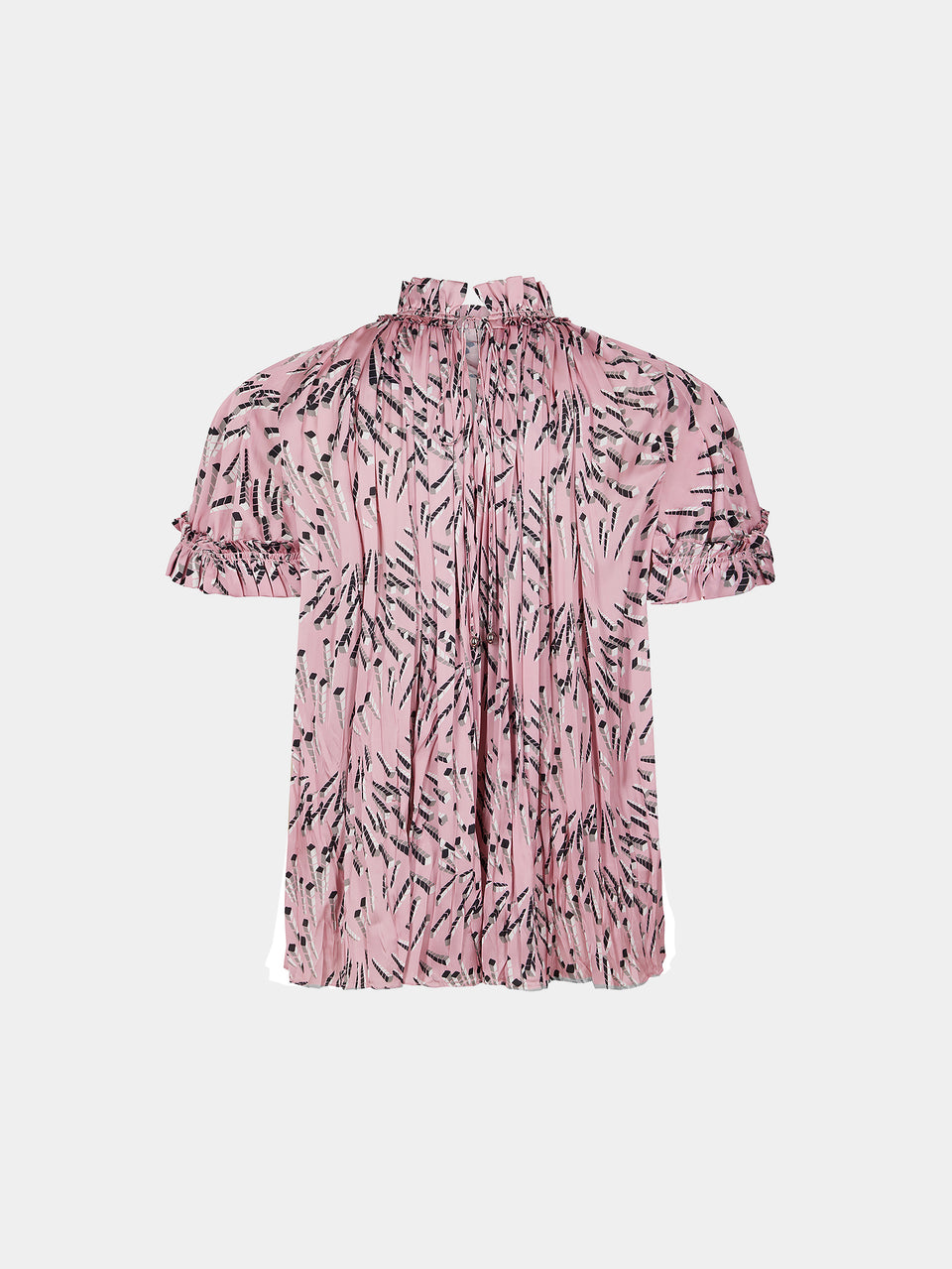 Pleated Pink Top with Patterns