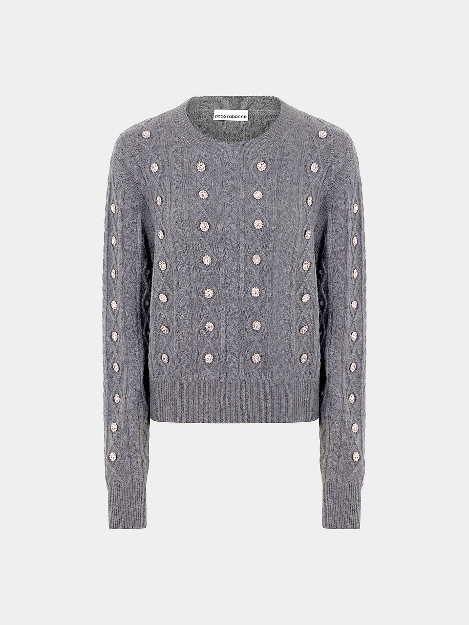 Wool and cashmere sweater adorned with crystals