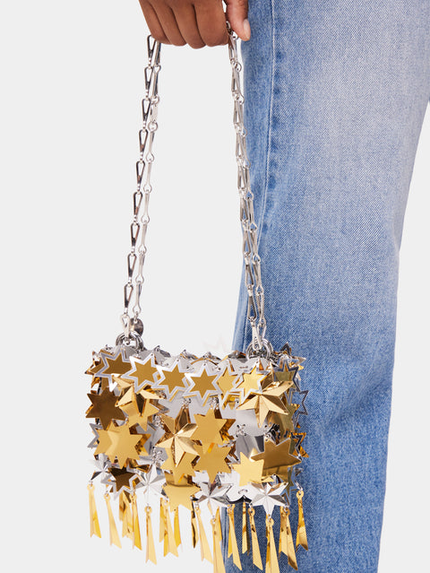 Sparkle Gold And Silver Bag With Star Rhinestones