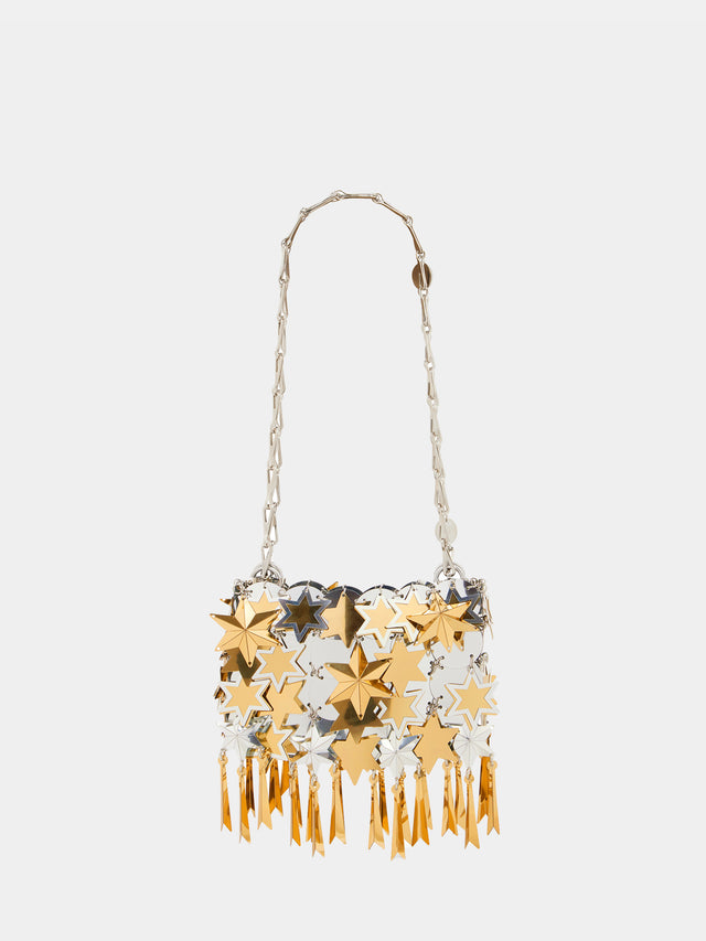 Sparkle Gold And Silver Bag With Star Rhinestones