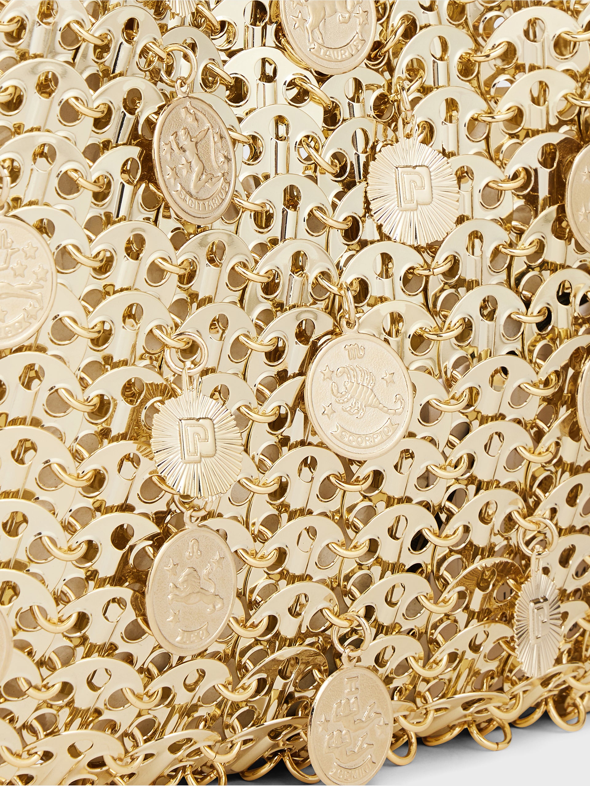 1969 Gold nano bag with zodiac medals