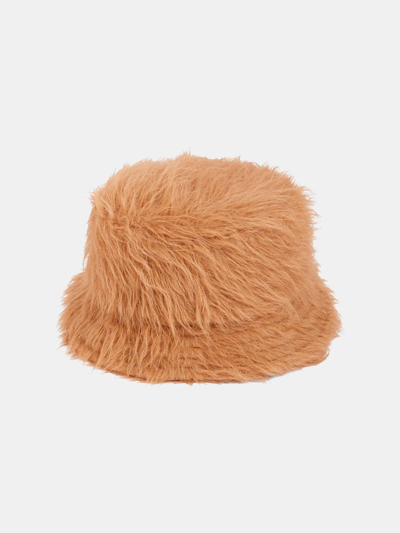Brown bucket hat in fur
