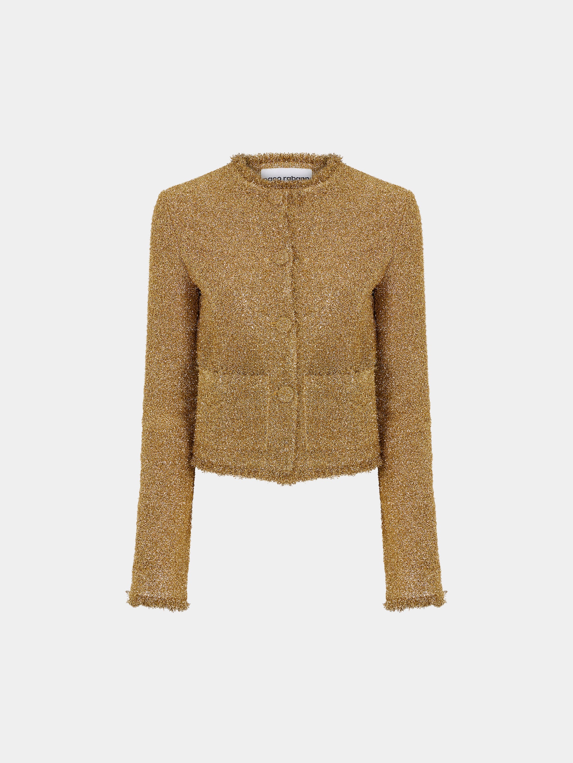 Cardigan with gold metalized effect | Rabanne