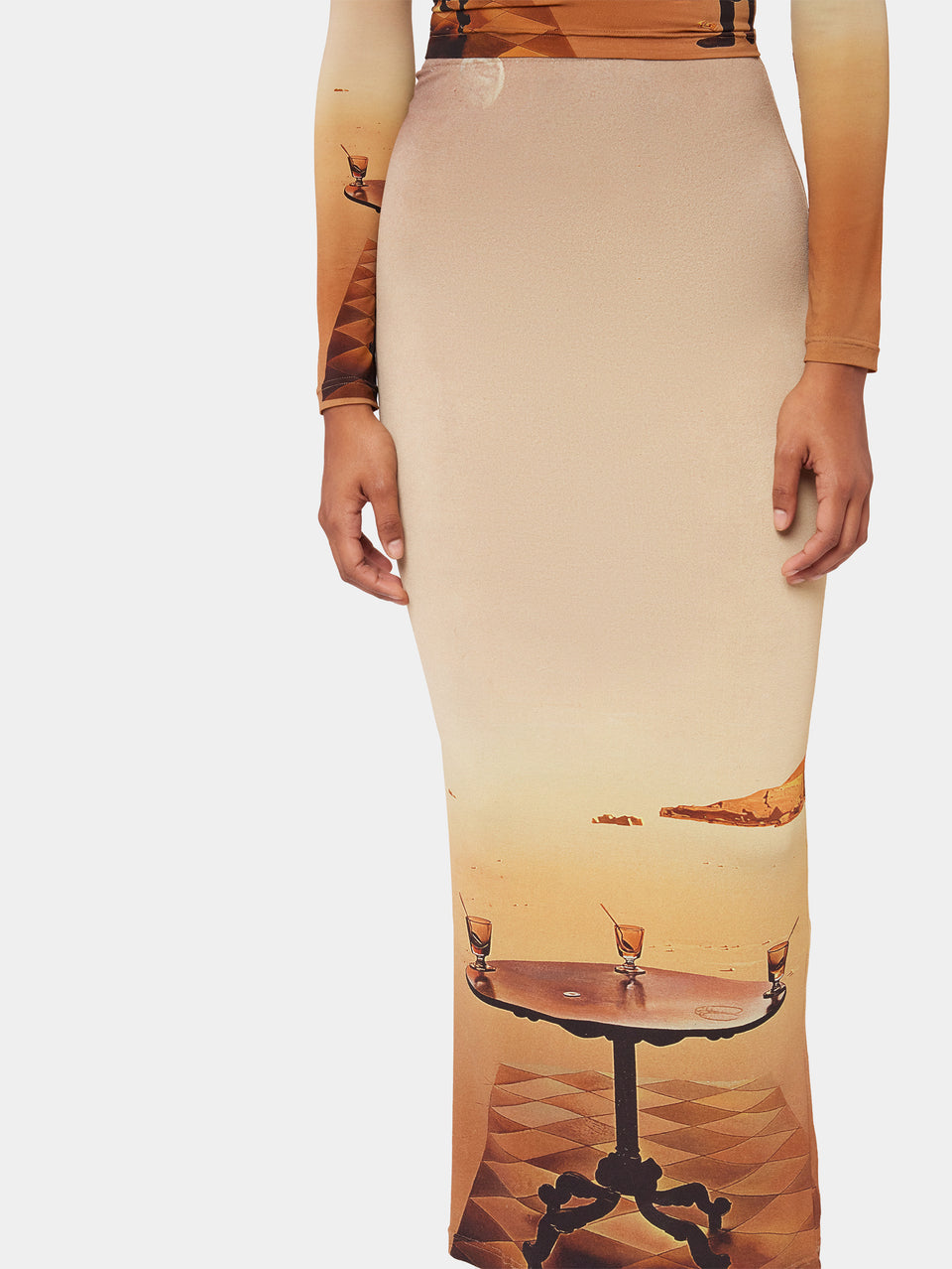 Jupe longue imprimé Table solaire de Salvador Dali