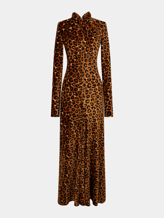 Robe longue imprimé léopard 