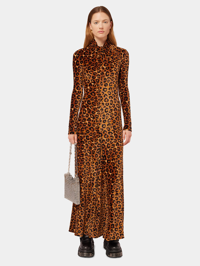 Robe longue imprimé léopard 
