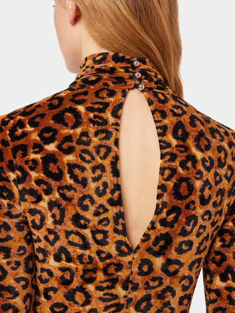 Leopard print long dress