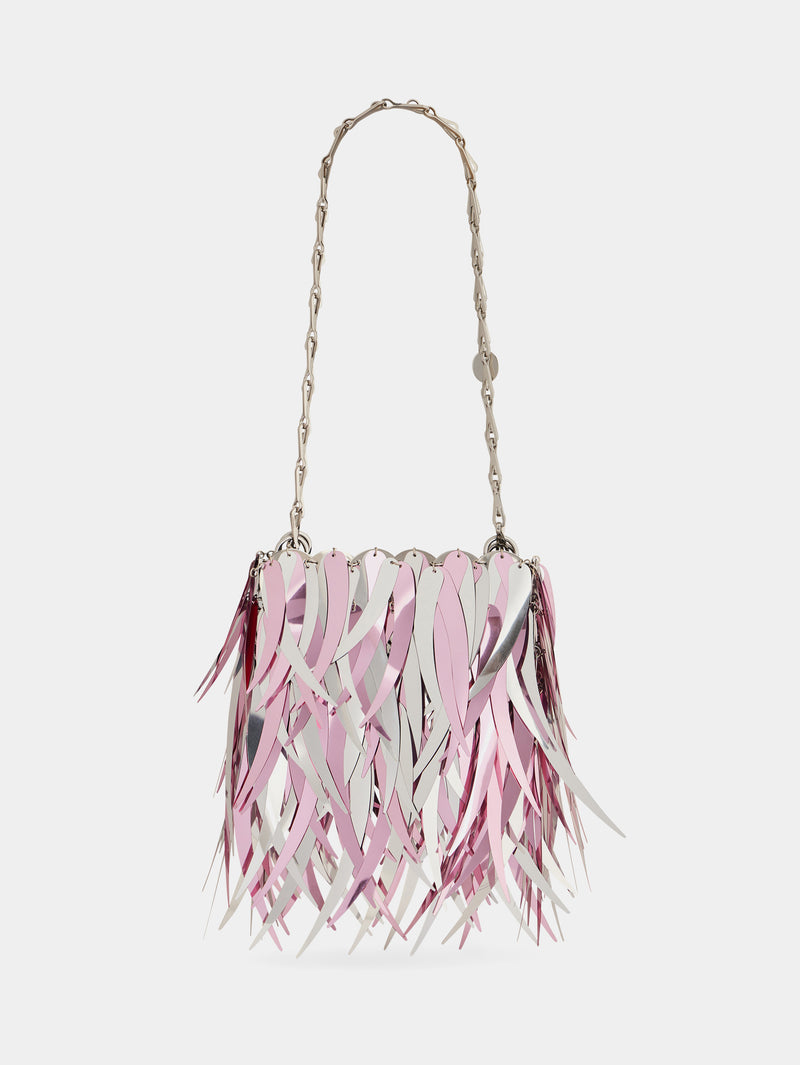 Pink metallic feather bag