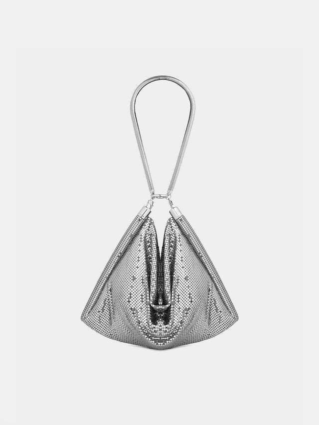 Silver soft metallic pocket bag