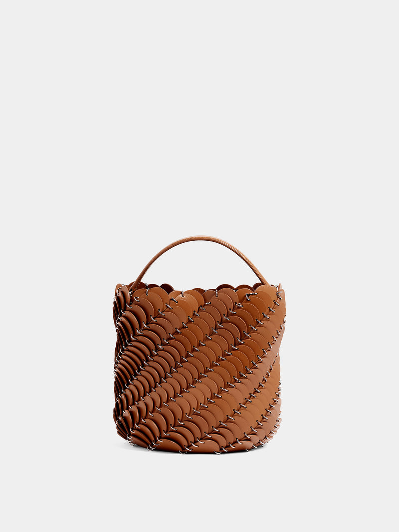 Medium Cognac bucket Paco bag in leather