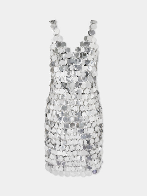 Silver sparkle discs dress