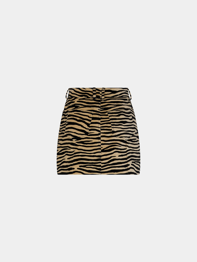Mini skirt with tiger print