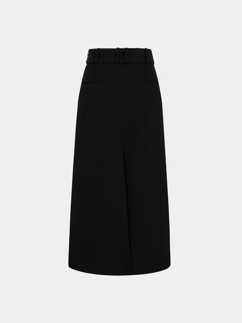Black long skirt with studded belt