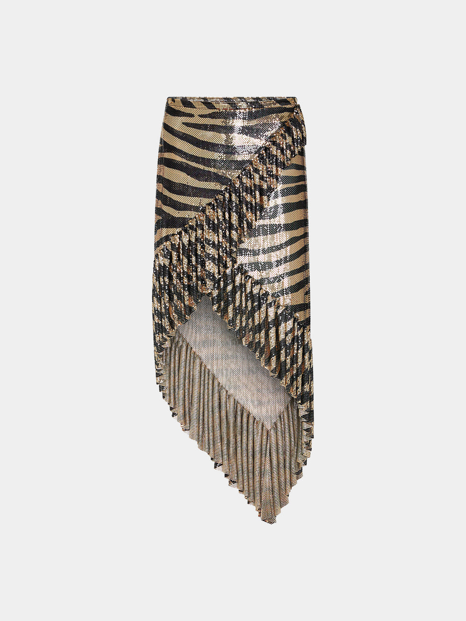 Long mesh skirt with tiger print