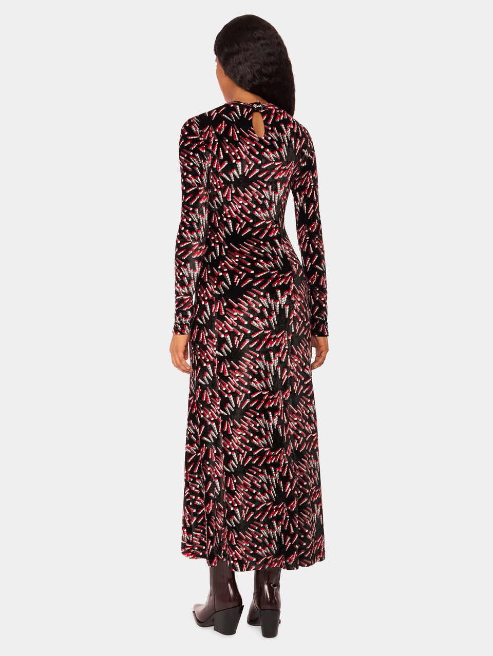 Printed long dress in jersey