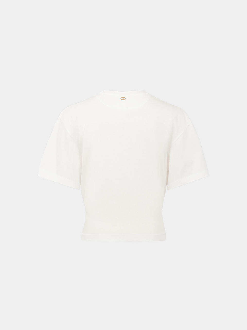 T-shirt en jersey blanc à détail anneau 