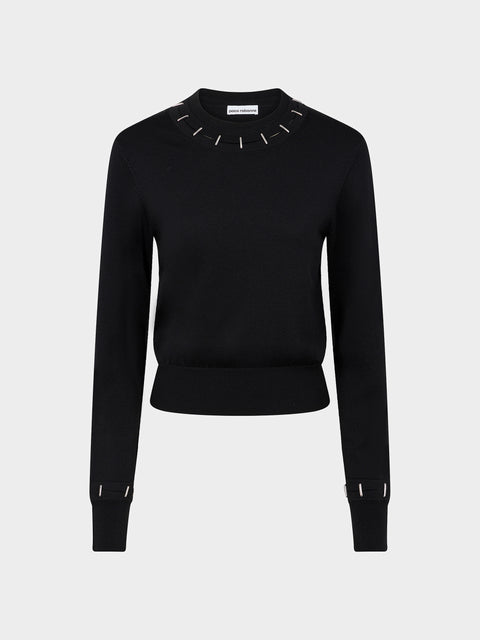 Black sweater with metallic details