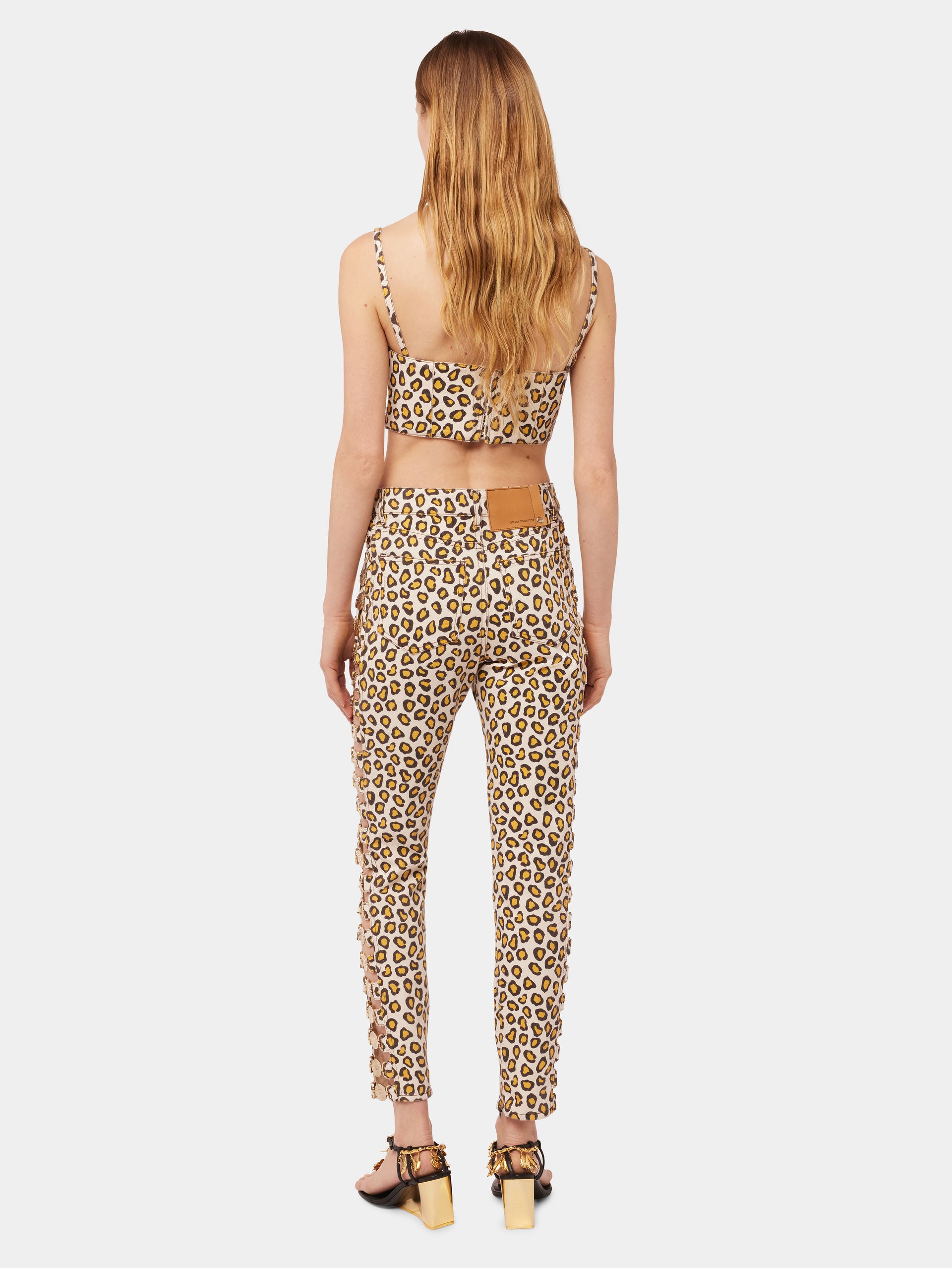 LEOPARD PRINTED FITTED PANTS