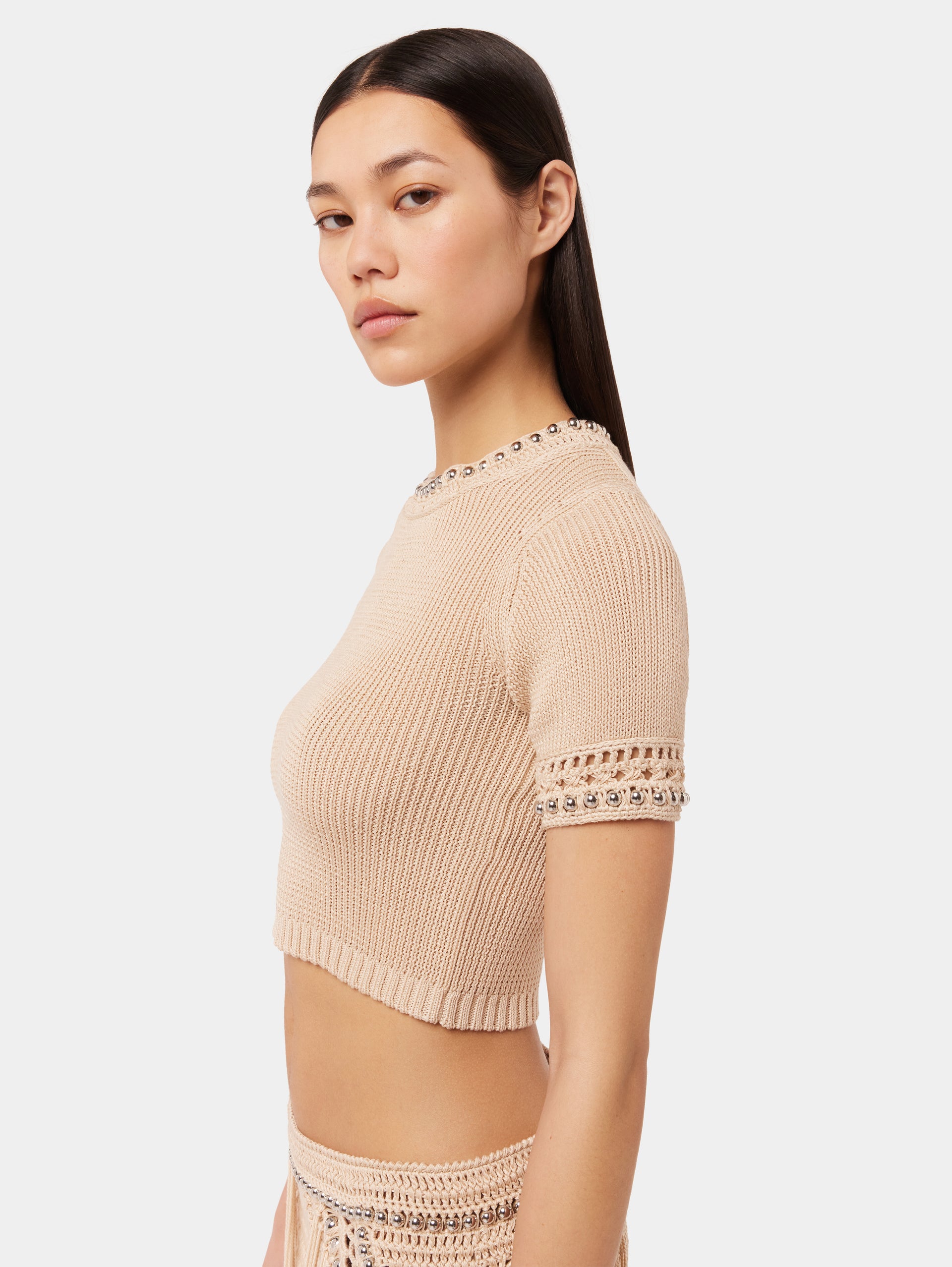 CROCHET TOP WITH PEARLS