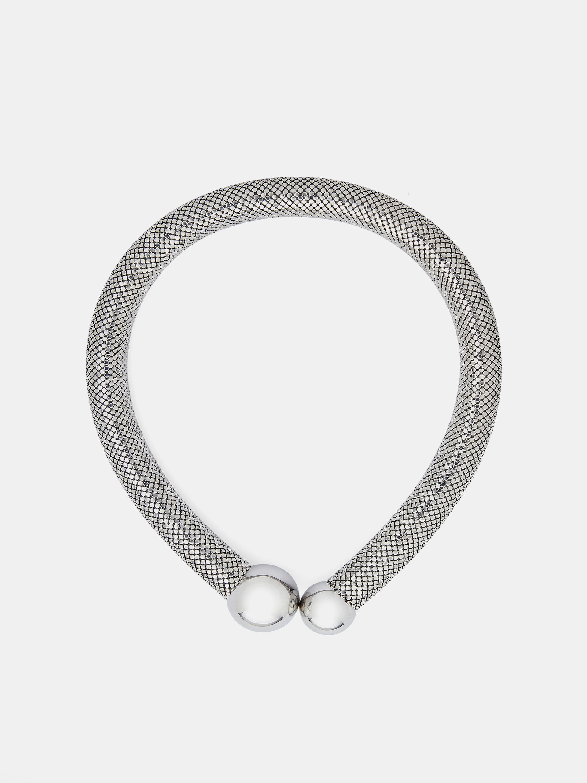 Silver Pixel tube necklace