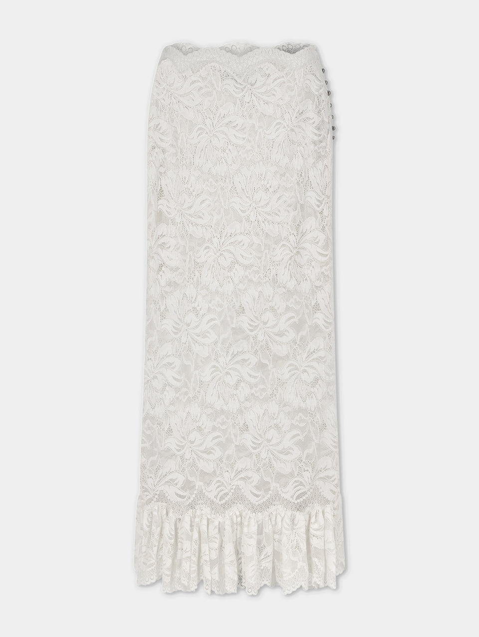 Maxi stretch lace ivory skirt