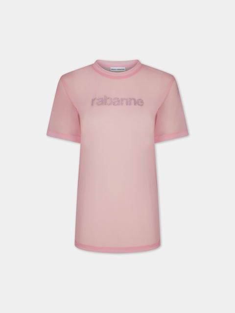 Pink faded logo-printed top