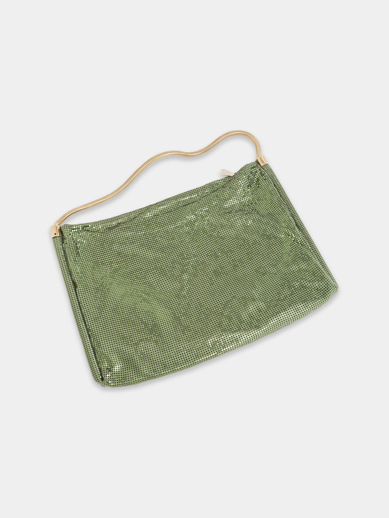 Emerald chainmail shoulder bag