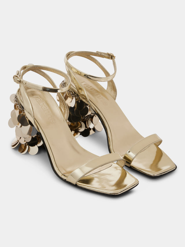Gold sandals with sequins heels