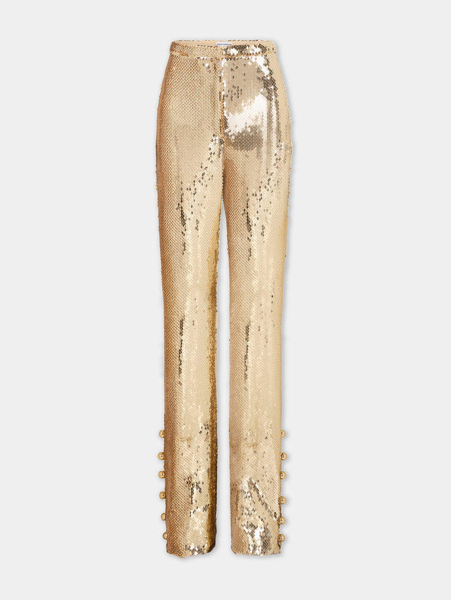 Gold sequins trousers