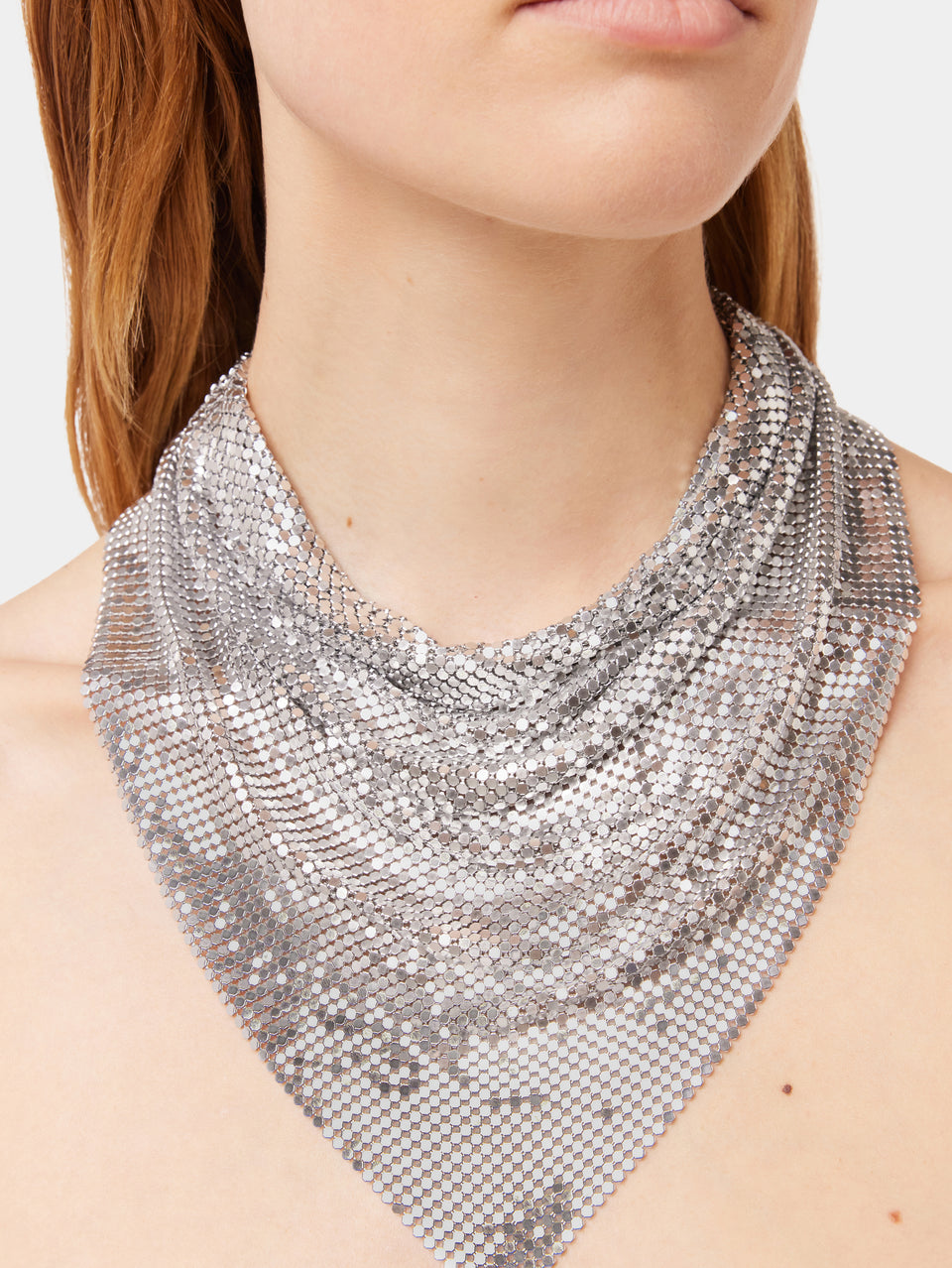 Pixel Chainmail Scarf in Silver