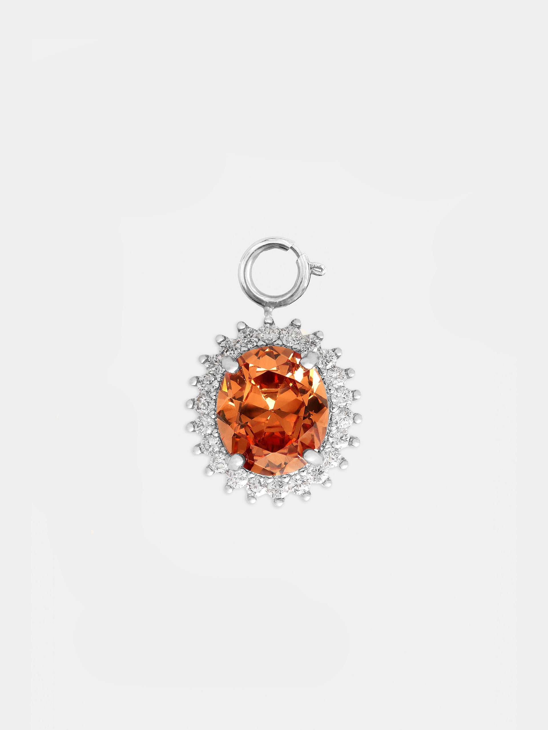 Small Oval charm with orange crystal